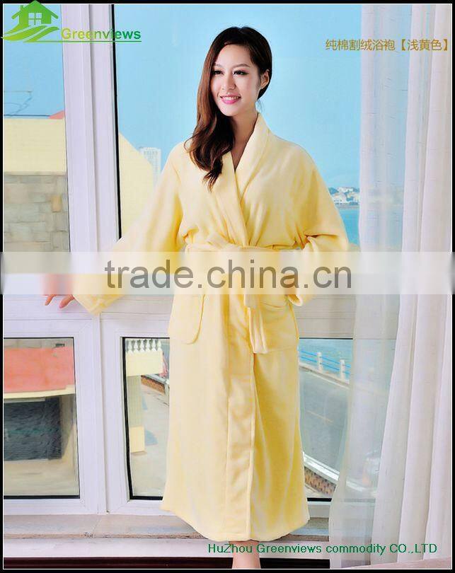 Velvet cotton bathrobes hotel wholesale bathrobe robes with custom logo