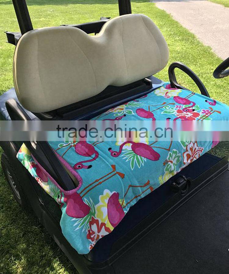 wholesale custom cotton towel seat covers for golf carts/lounger