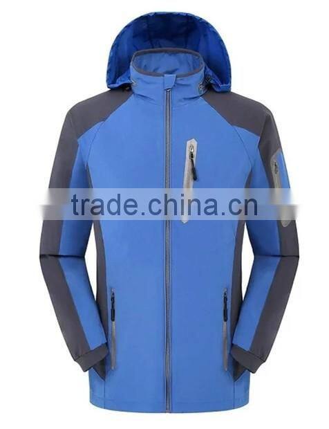 2017 NEW Water-Repellent Mens Blue Softshell Jacket