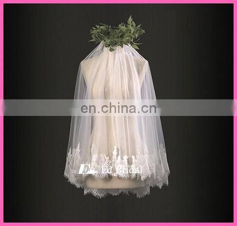 A03 Beautiful French Lace Trim One layer Veil With Comb Customized Veil Wedding Bridal