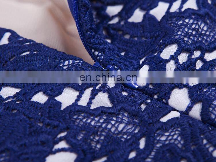 new lace mesh blue women jumpsuit casual jumpsuit wholesale