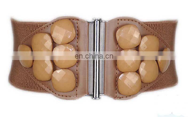 factory customize wholesale woman ladies metal mirror wide waist belt with chain