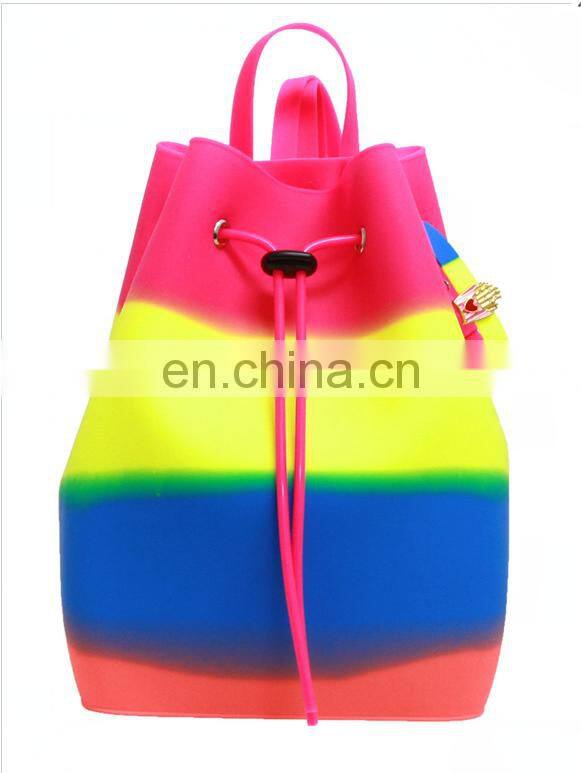 Hot sale En-friendly Candy colors backpack silicon rubber kids school bag