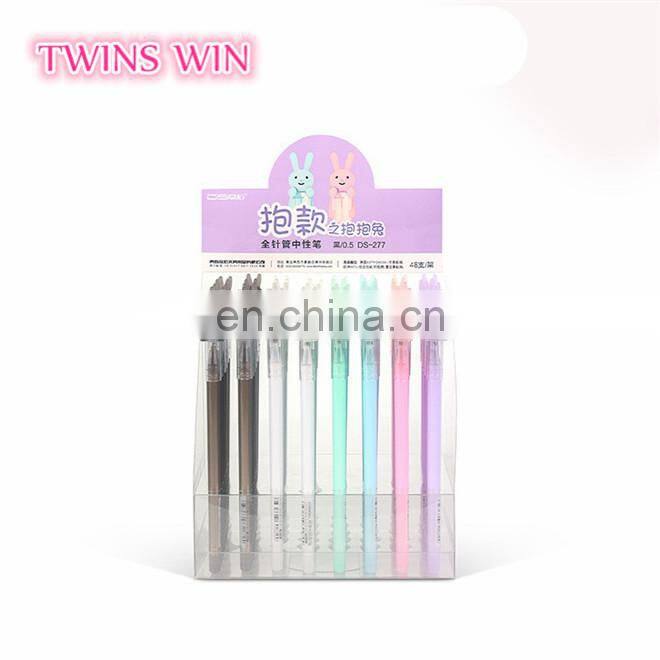 Austria hot selling office school stationery supplier cheap wholesale funny rabbit shaped colorful plastic erasable gel pen ink