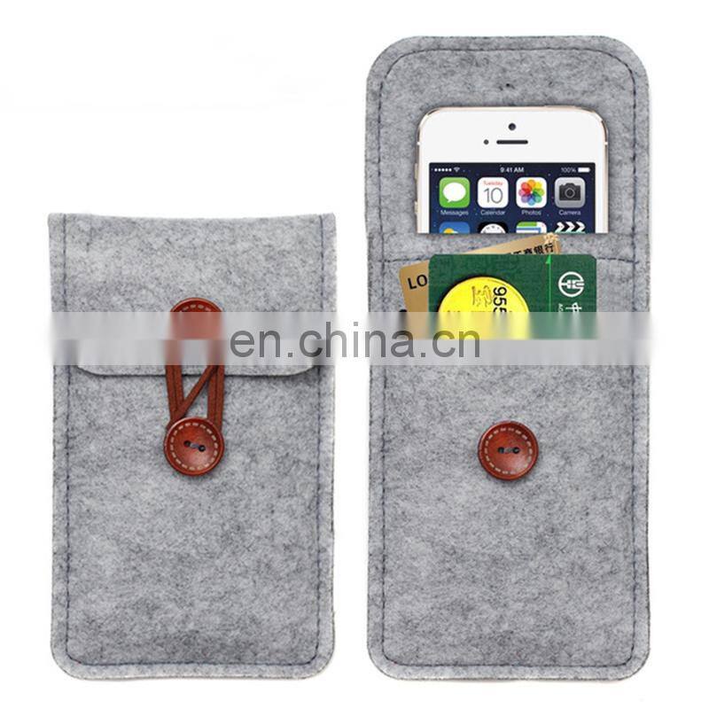 Portable Mobile Phone Pouch Felt Mobile Phone Case made in China felt phone pouch