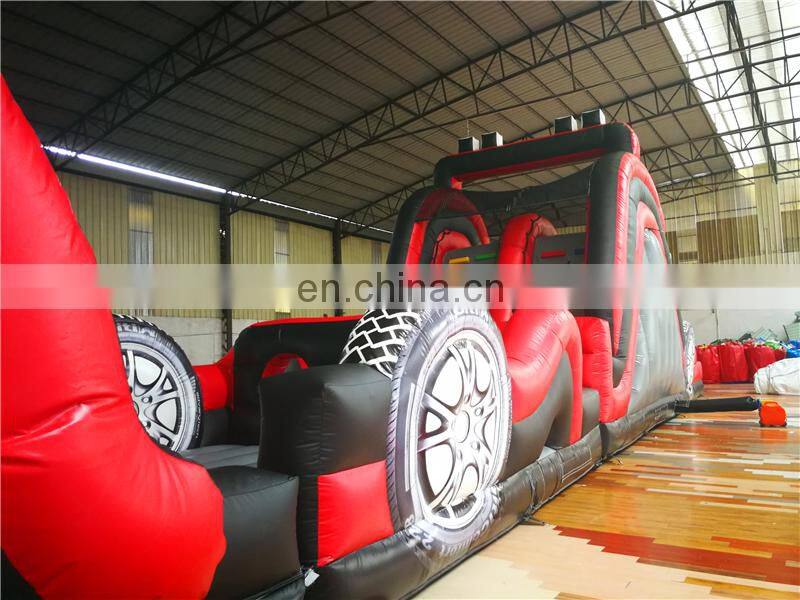All in one Kids steam train theme inflatable obstacle course bounce house for sale