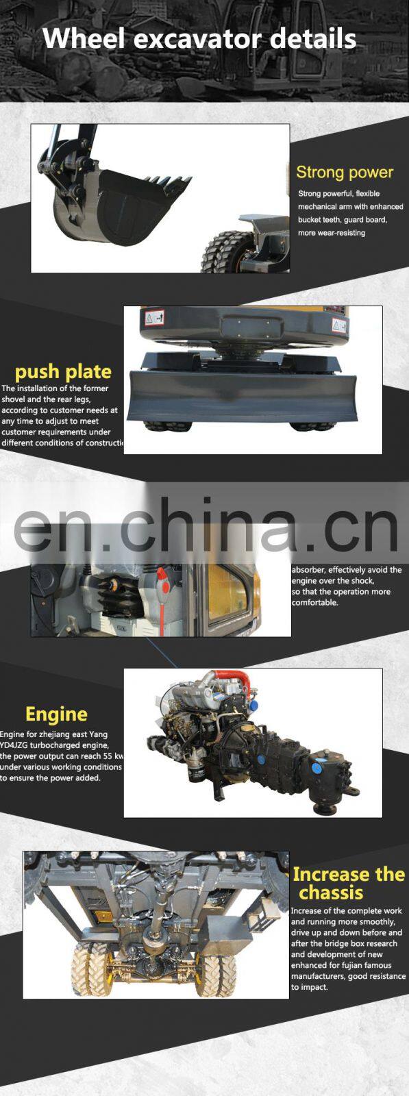 Construction machinery cheap 7.5T wheel excavator for sale