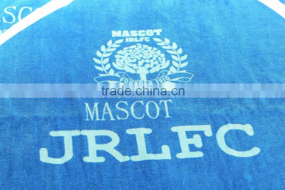 China towel manufactory pure cotton velour reactive printed custom label beach towel