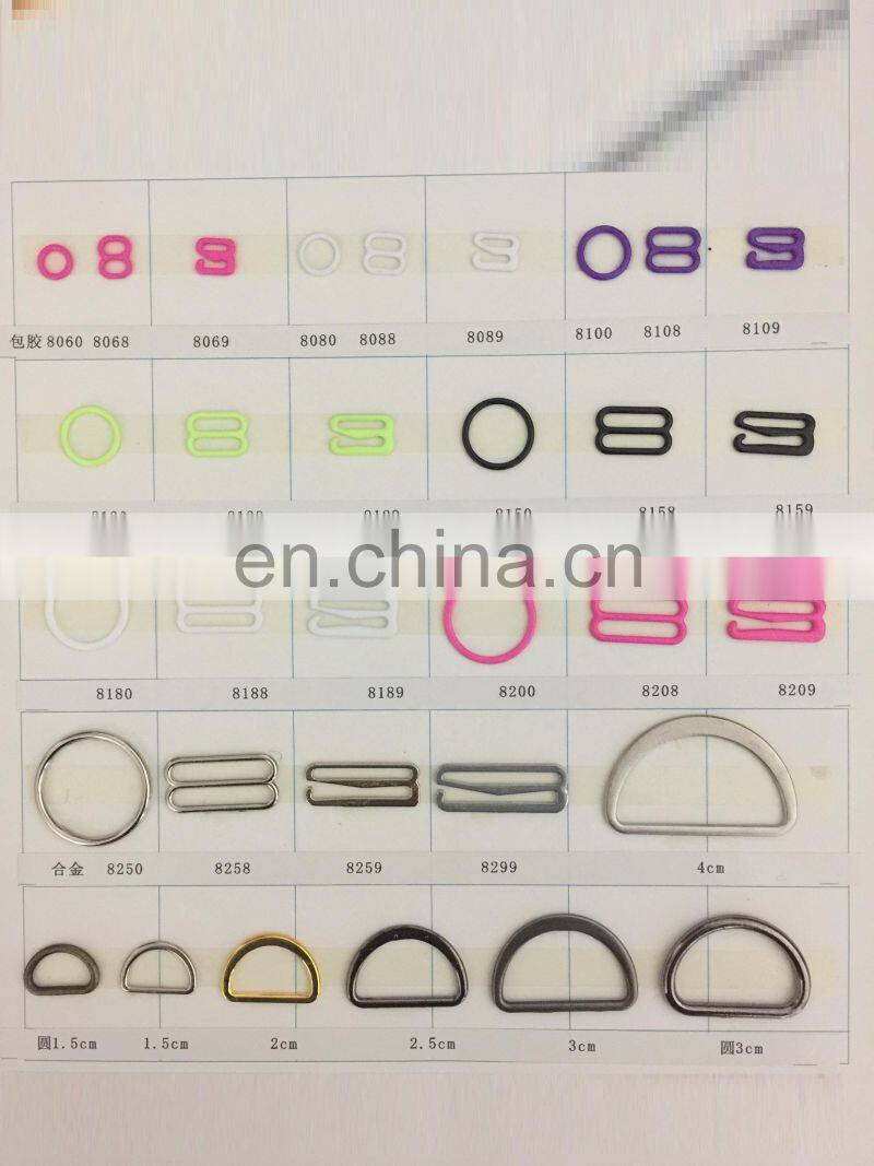 Transparent swimsuit strap adjuster plastic bra slides and bra hooks