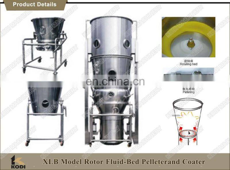 KODI XLB Model Medicine Fluid bed Granulator Coater Coating Machine