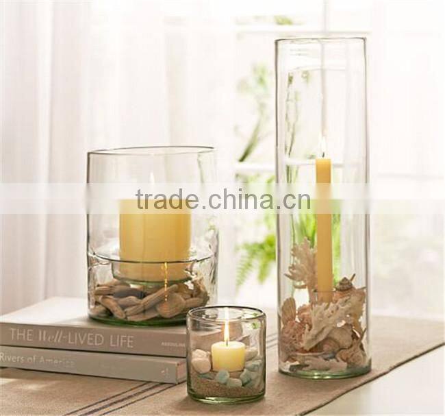 glass dispaly hurricane pillar votive taper candle cups