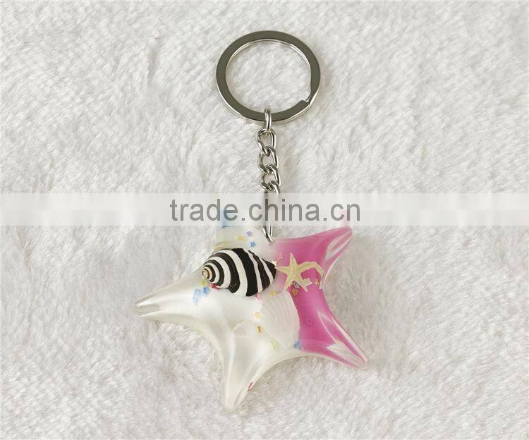 Wholesale Real starfish key chain rings