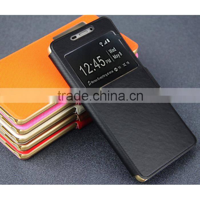 Factory directly sale , leather case for FLY Tornado Slim with window
