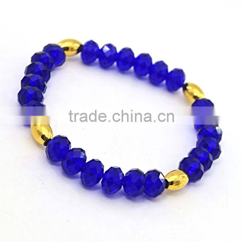 Stainless steel jewelry fashion yellow pink crystal bead bracelet