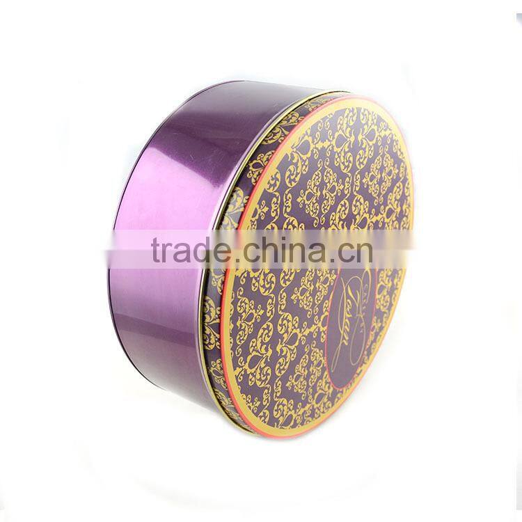 big round brittle cookie biscuit tin can gift snacks tins packing