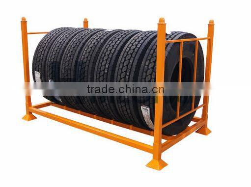 Stackable tubular heavy duty tyre rack / storage racks