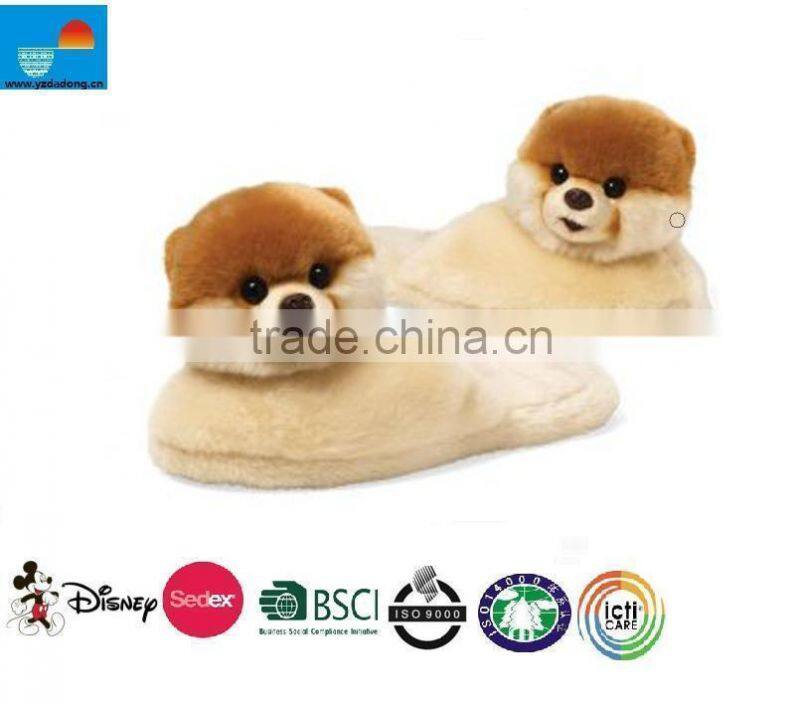 2014 new design plush bear animal slippers