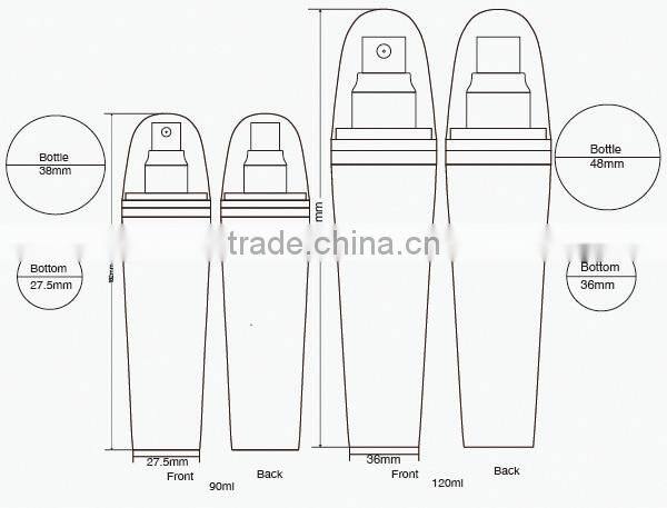 100ml 50ml 30ml 15ml cosmetics acrylic decorative lotion bottle