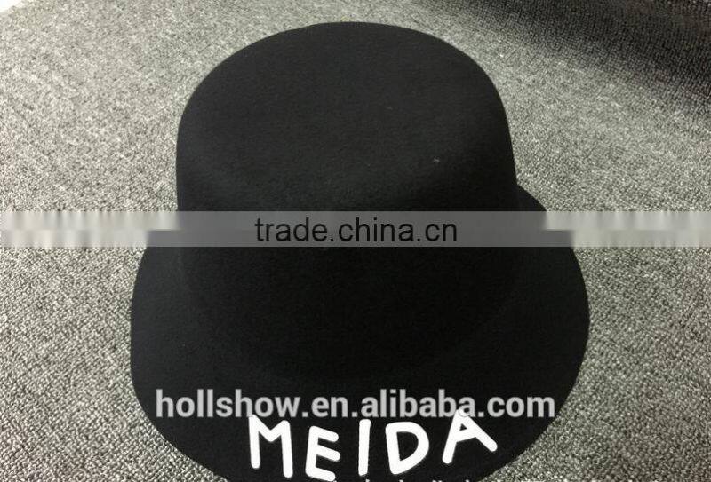 Letter MEIDA Printed Fedora Hats Wholesale Wool Dome Hat Korean Bucket Hat