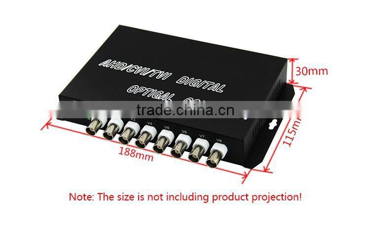 8 channel video digital optical converter, 8ch HD CVI/AHD/TVI video Converter