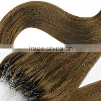 Fashionable silk straight brazilian micro ring loop hair extensions