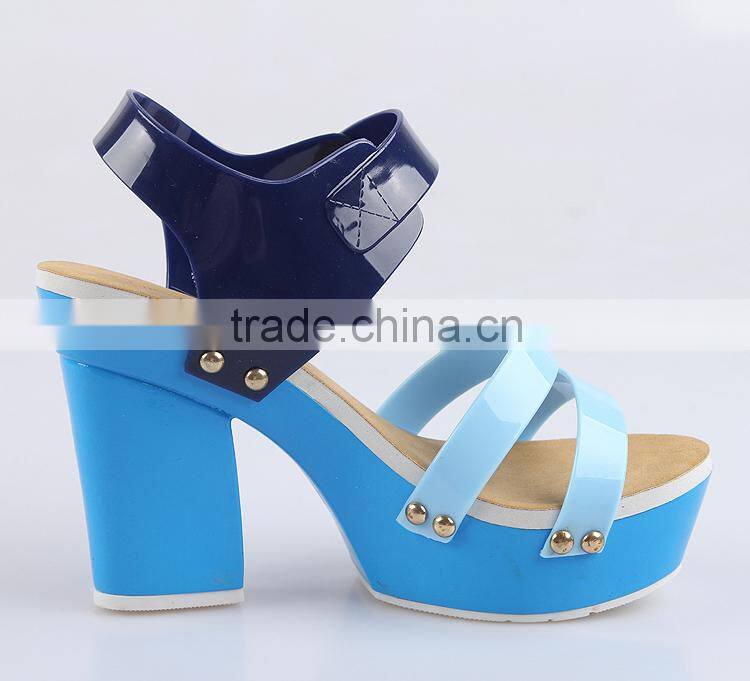 2015 transparent high heels jelly shoes brazil melissa fashion pvc lady shoes sweet party woman sandals