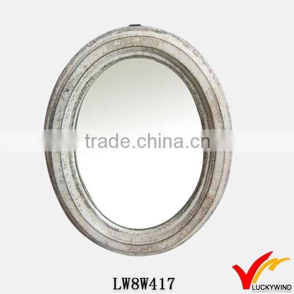 oval farming shabby decorative wooden mirror design
