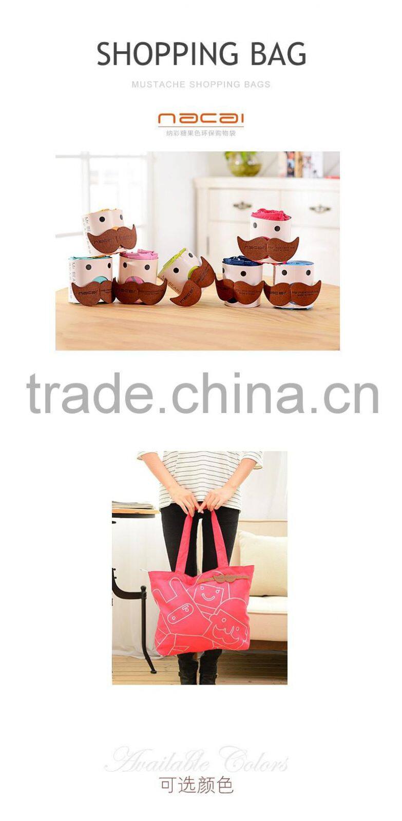 Newest beard shape folding recycle shopping bag women handbag
