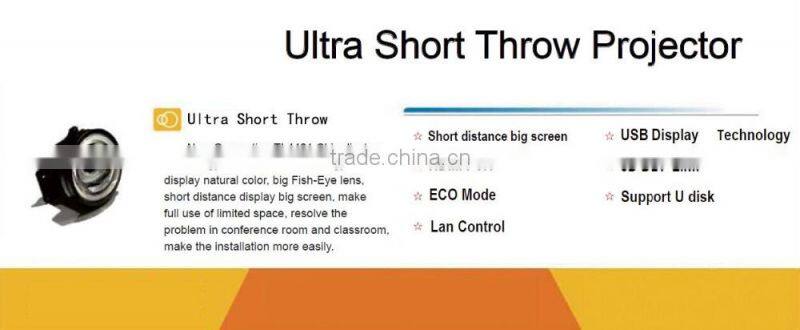 China Education DLP Technology Full HD 3D Ready 300 inch Screen For School Office Advertising Use Ultra Short Throw Projector