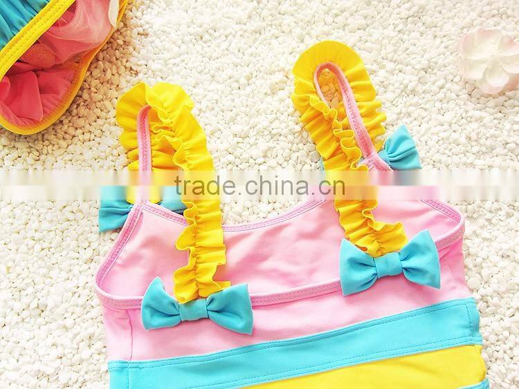 2016 New design kid swimming suit for one piece girl swimwear whoelsale kid bathing suit (S025)