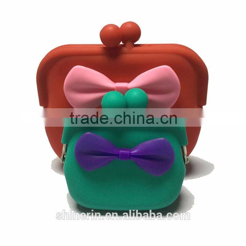 Women Clutch Gift Purse Mini Metal Clip Coin Pouch Promotion Change Money Silicone Wallet