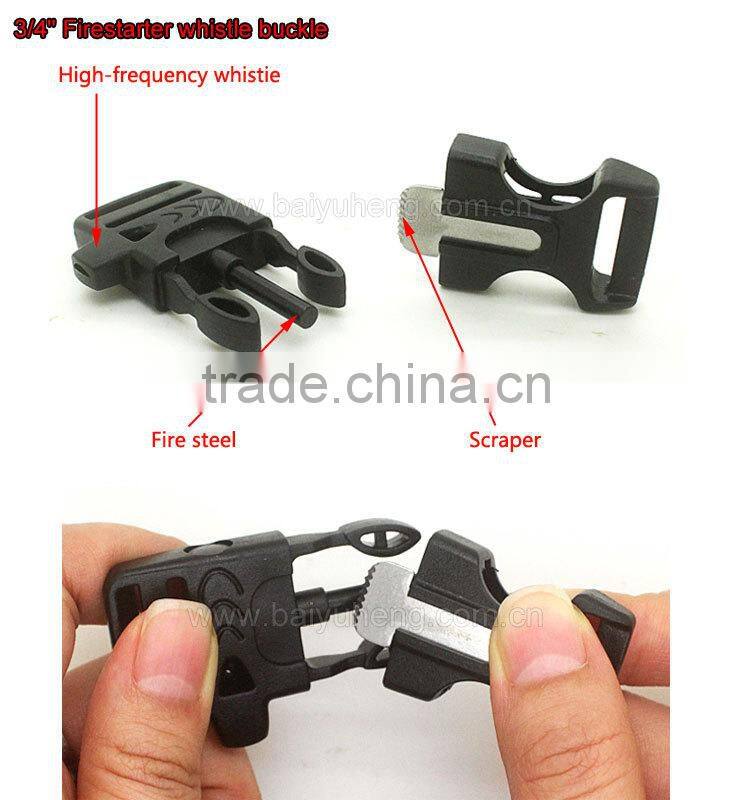 wholesale 7 in 1 survival whistle buckle for baracelet