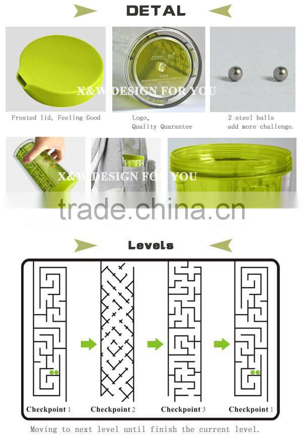 Special Style Double side Water Bottle with Mazz Game