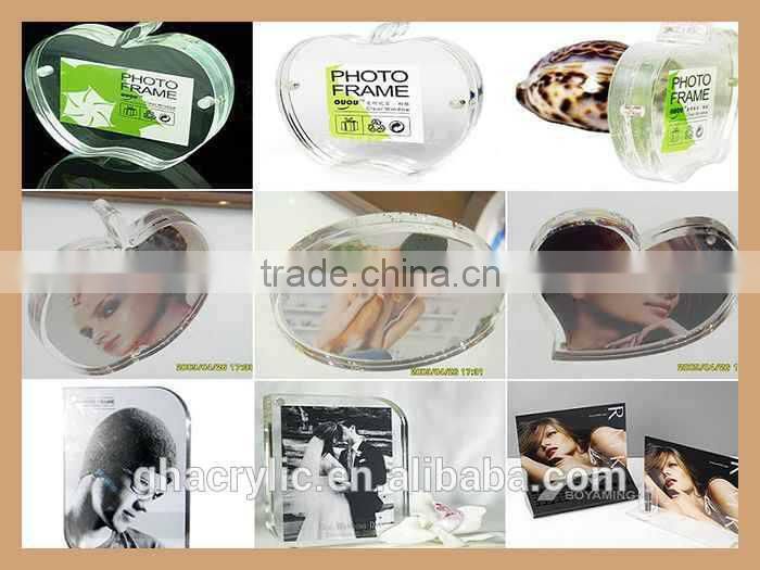 GH-P0018 arcylic wall mounted picture frames, wall clock picture frame