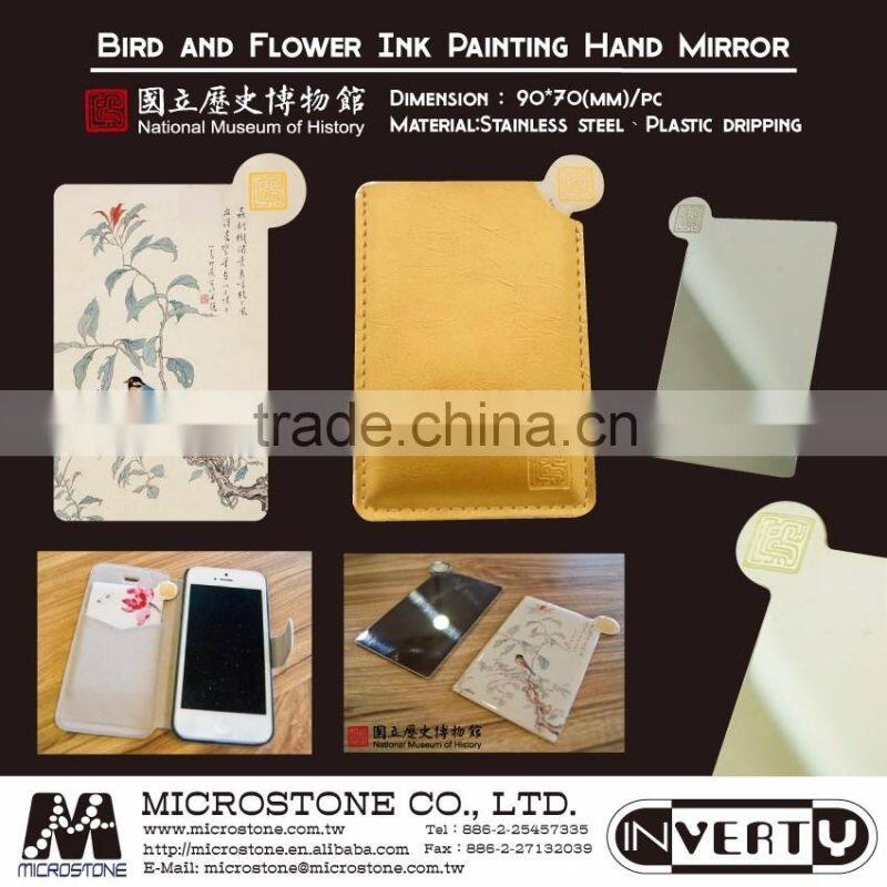 women chinese element newest design square pocket mirror with packing