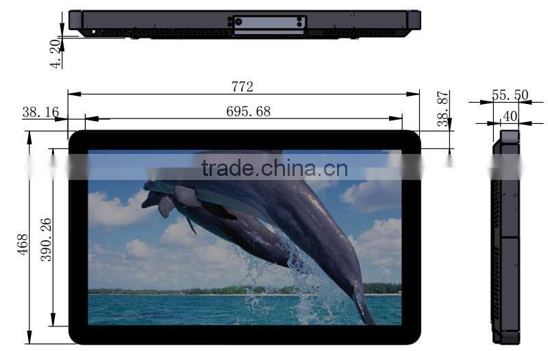32 inch wall mount android LCD display screen touch optional