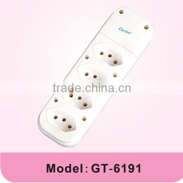 6 outlet Brazil type power extension socket with single switch and fuse
