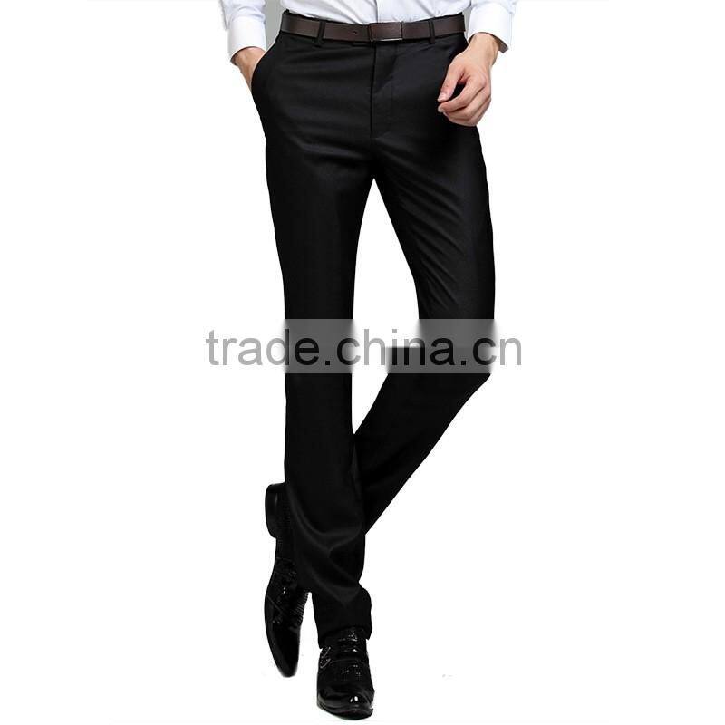 new model fashion wholesale High Quality skinny Black single pleat business dress man pants mens trousers