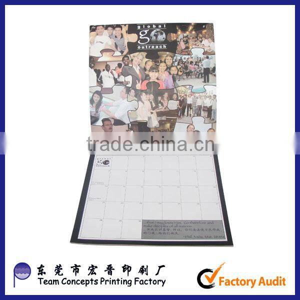 Printing cardboard stand up calendar