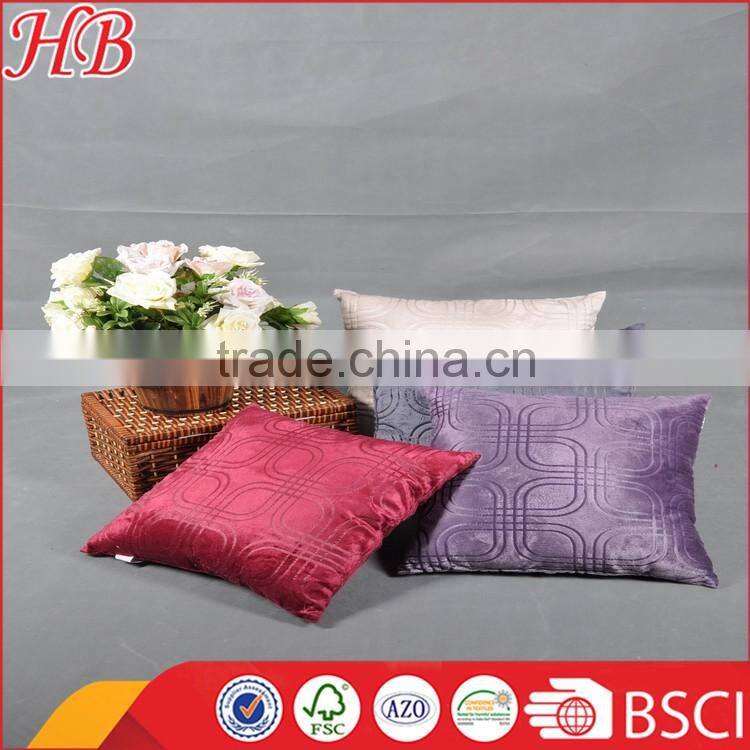 Purple embossed micromink cushion, solid micromink cushion, micromink cushion manufacturer