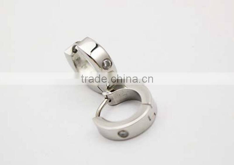 15mm diameter Fashion Stainless Steel Small Hoop Earrings Stud Unisex Women Men