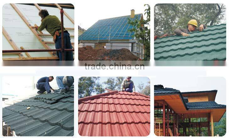 Trade assurance tuscan stone coated roof tiles,laying roof tiles