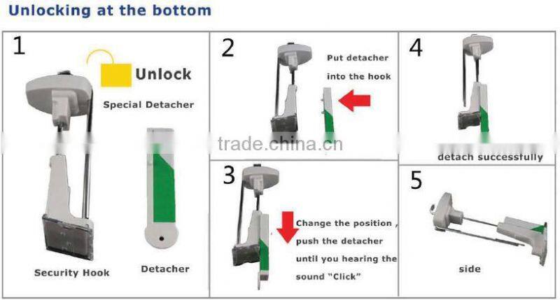 Security Display metal peg hook metal security magnetic peg hook