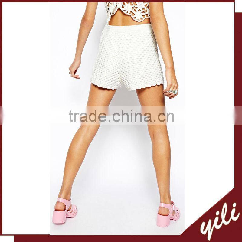 sexy nude women photos beach short high-rise waist white crochet lace 2014