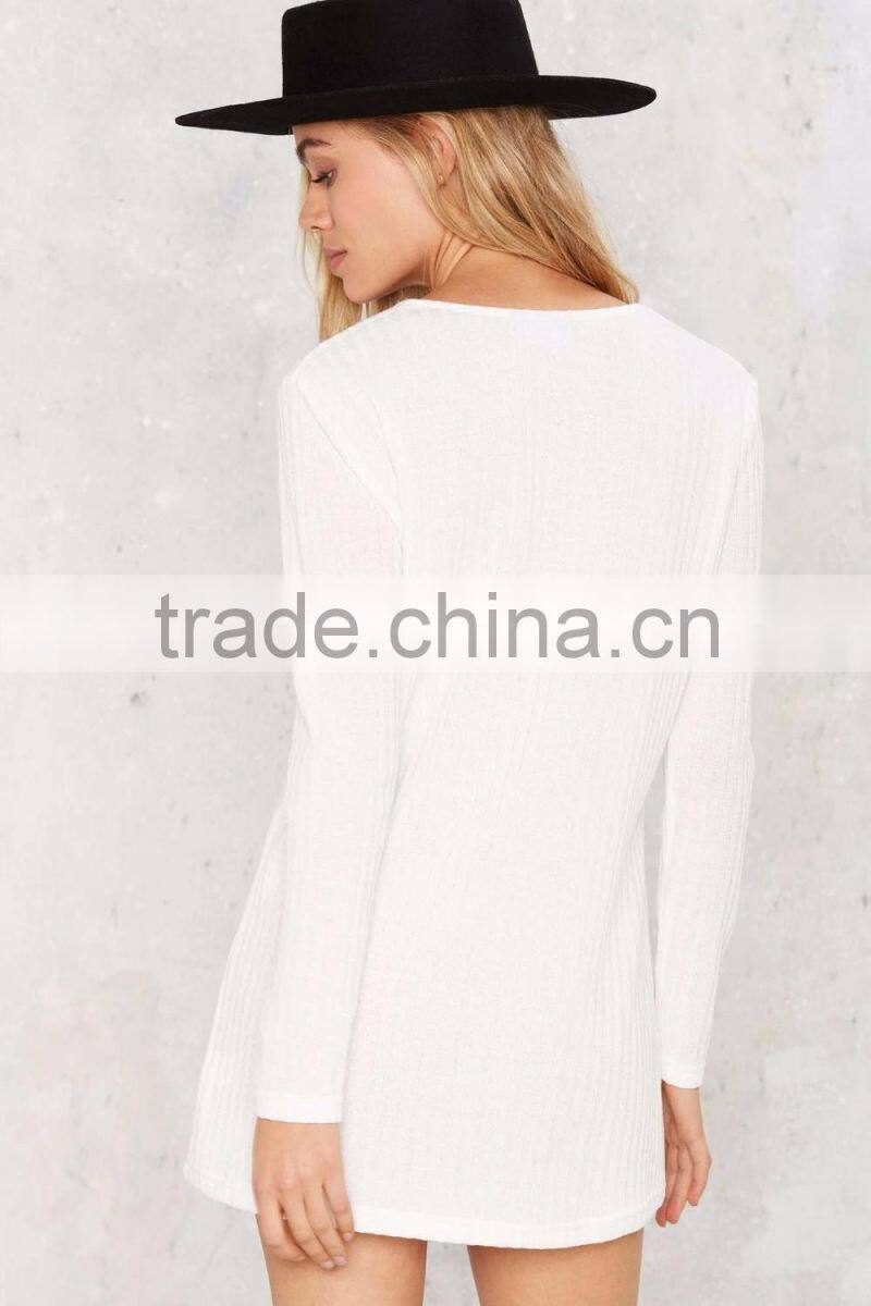 Long sleeve soft loose dressy ladies tunic top wholesale