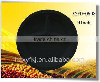 biodegradable disposable tableware eco-friendly 9 inch 3 compartments