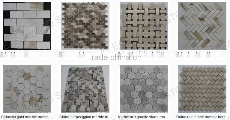 Eastwood Stone white marble mosaic leaf design