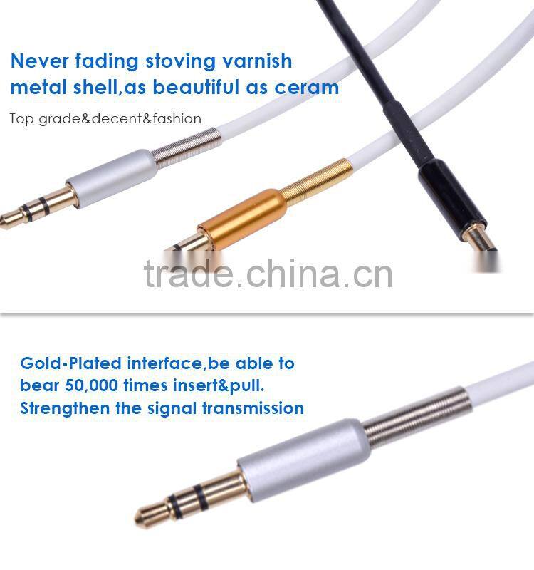 2015 hot selling 3.5 mm stereo plug with gold metal spring