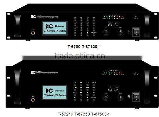 ITC T-6760 Series 60W/120W/240W/350W Zoning IP PA System Amplifier
