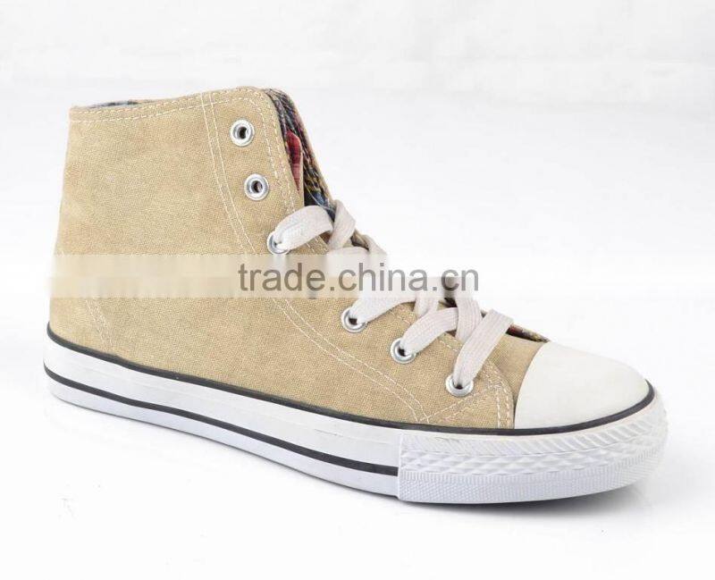 High top canvas sneakers lace up china wholesale for teenager